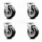 Service Caster 5 Inch Rubber on Aluminum Wheel Swivel Caster Set with Roller Bearings SCC SCC-20S520-RAR-4 - alternate 2
